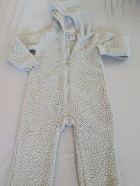 Carter's Plush Hooded Sherpa One-Piece in Light Gray